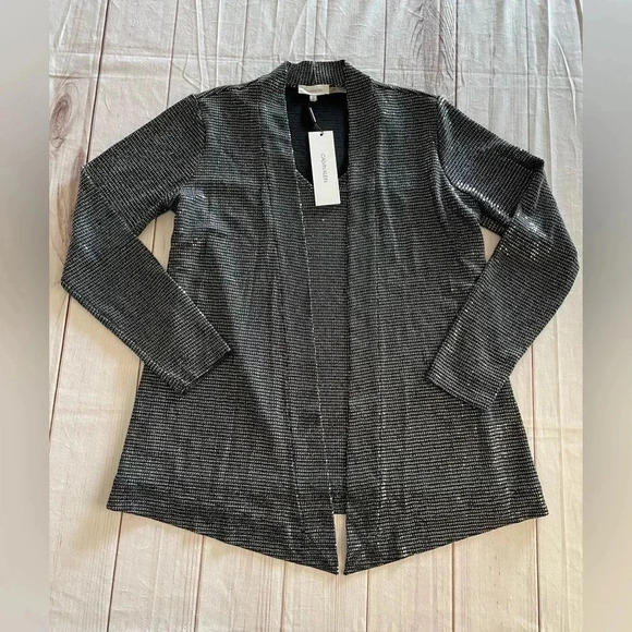 Calvin Klein Liquid Knit Sequin Blouse and Cardigan Set Women’s S Black Festive - Picture 12 of 13